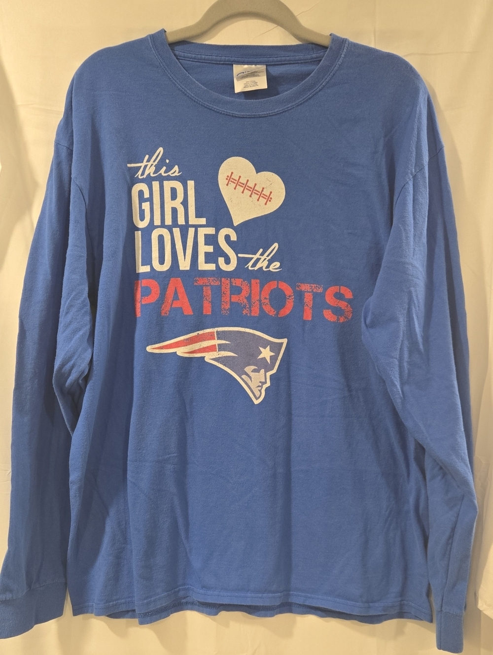 Port & Company New England Patriots 'This Girl Loves' Long Sleeve Tee - XL
